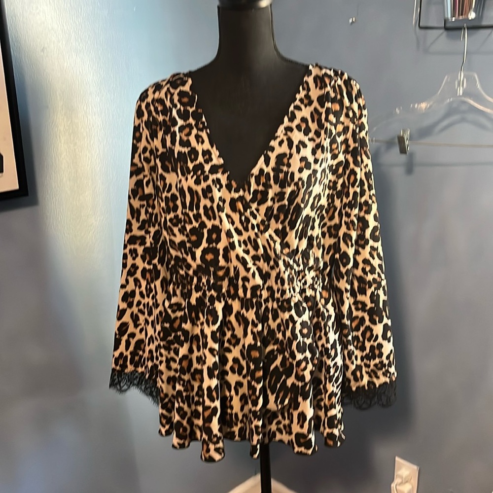 Lane Bryant animal print blouse